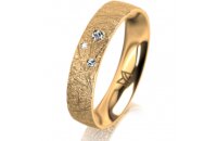 Ring 14 Karat Gelbgold 4.5 mm kristallmatt 3 Brillanten G...