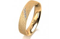 Ring 14 Karat Gelbgold 4.5 mm kreismatt 4 Brillanten G vs...