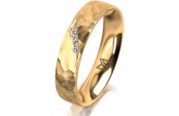 Ring 14 Karat Gelbgold 4.5 mm diamantmatt 4 Brillanten G...