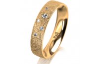 Ring 14 Karat Gelbgold 4.5 mm kristallmatt 5 Brillanten G...