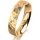Ring 14 Karat Gelbgold 4.5 mm diamantmatt 5 Brillanten G vs Gesamt 0,045ct