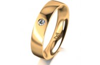Ring 18 Karat Gelbgold 4.5 mm poliert 1 Brillant G vs...