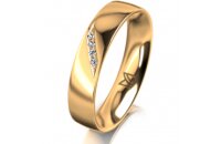 Ring 18 Karat Gelbgold 4.5 mm poliert 4 Brillanten G vs...