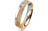 Ring 14 Karat Gelb-/Weissgold 4.5 mm kristallmatt