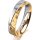 Ring 14 Karat Gelb-/Weissgold 4.5 mm diamantmatt