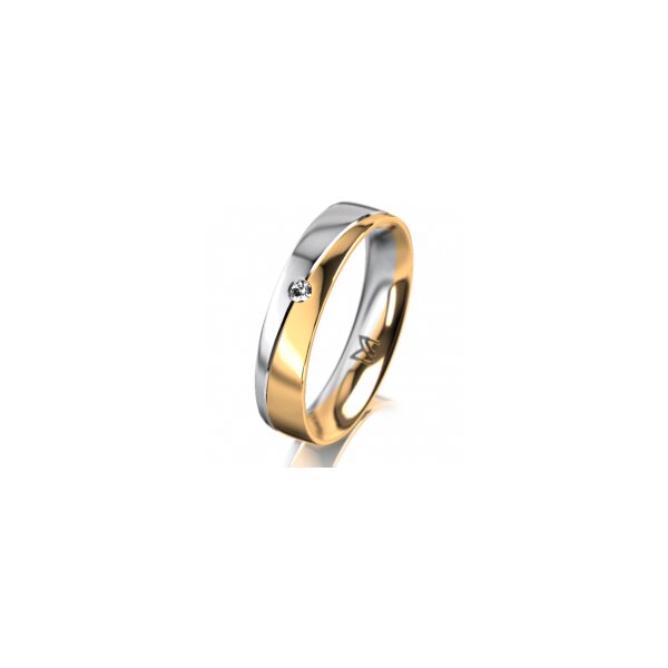 Ring 14 Karat Gelb-/Weissgold 4.5 mm poliert 1 Brillant G vs 0,025ct