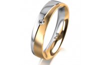 Ring 14 Karat Gelb-/Weissgold 4.5 mm l&auml;ngsmatt 1...