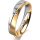Ring 14 Karat Gelb-/Weissgold 4.5 mm längsmatt 1 Brillant G vs 0,025ct