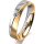 Ring 14 Karat Gelb-/Weissgold 4.5 mm l&auml;ngsmatt 1 Brillant G vs 0,050ct