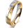 Ring 14 Karat Gelb-/Weissgold 4.5 mm l&auml;ngsmatt 3 Brillanten G vs Gesamt 0,035ct