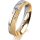 Ring 14 Karat Gelb-/Weissgold 4.5 mm kreismatt 3 Brillanten G vs Gesamt 0,035ct