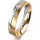 Ring 14 Karat Gelb-/Weissgold 4.5 mm längsmatt 4 Brillanten G vs Gesamt 0,025ct