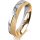 Ring 14 Karat Gelb-/Weissgold 4.5 mm kreismatt 4 Brillanten G vs Gesamt 0,025ct
