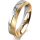 Ring 14 Karat Gelb-/Weissgold 4.5 mm sandmatt 4 Brillanten G vs Gesamt 0,025ct