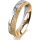 Ring 14 Karat Gelb-/Weissgold 4.5 mm kristallmatt 4 Brillanten G vs Gesamt 0,025ct