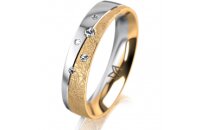 Ring 14 Karat Gelb-/Weissgold 4.5 mm kreismatt 5...