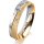Ring 14 Karat Gelb-/Weissgold 4.5 mm kreismatt 5 Brillanten G vs Gesamt 0,045ct