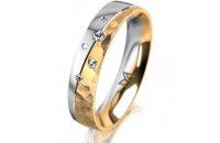 Ring 14 Karat Gelb-/Weissgold 4.5 mm diamantmatt 5...