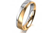 Ring 18 Karat Gelb-/Weissgold 4.5 mm l&auml;ngsmatt