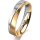 Ring 18 Karat Gelb-/Weissgold 4.5 mm längsmatt