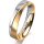 Ring 18 Karat Gelb-/Weissgold 4.5 mm l&auml;ngsmatt