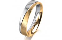 Ring 18 Karat Gelb-/Weissgold 4.5 mm sandmatt