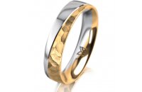 Ring 18 Karat Gelb-/Weissgold 4.5 mm diamantmatt
