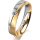 Ring 18 Karat Gelb-/Weissgold 4.5 mm sandmatt 1 Brillant G vs 0,050ct