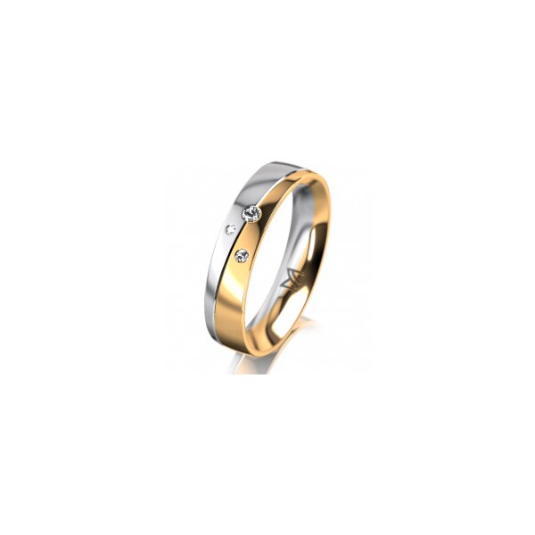 Ring 18 Karat Gelb-/Weissgold 4.5 mm poliert 3 Brillanten G vs Gesamt 0,035ct