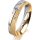 Ring 18 Karat Gelb-/Weissgold 4.5 mm kreismatt 3 Brillanten G vs Gesamt 0,035ct