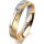 Ring 18 Karat Gelb-/Weissgold 4.5 mm sandmatt 3 Brillanten G vs Gesamt 0,035ct