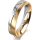 Ring 18 Karat Gelb-/Weissgold 4.5 mm l&auml;ngsmatt 4 Brillanten G vs Gesamt 0,025ct