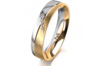 Ring 18 Karat Gelb-/Weissgold 4.5 mm sandmatt 4...