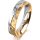 Ring 18 Karat Gelb-/Weissgold 4.5 mm diamantmatt 4 Brillanten G vs Gesamt 0,025ct