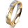 Ring 18 Karat Gelb-/Weissgold 4.5 mm sandmatt 5 Brillanten G vs Gesamt 0,045ct