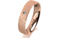 Ring 14 Karat Rotgold 4.5 mm kreismatt 1 Brillant G vs...