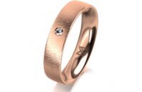 Ring 14 Karat Rotgold 4.5 mm sandmatt 1 Brillant G vs...
