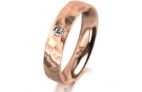 Ring 14 Karat Rotgold 4.5 mm diamantmatt 1 Brillant G vs...