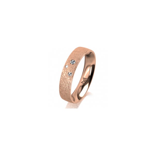 Ring 14 Karat Rotgold 4.5 mm kreismatt 3 Brillanten G vs Gesamt 0,035ct