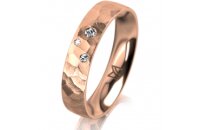 Ring 14 Karat Rotgold 4.5 mm diamantmatt 3 Brillanten G...