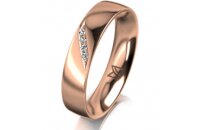 Ring 14 Karat Rotgold 4.5 mm poliert 4 Brillanten G vs...