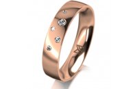 Ring 14 Karat Rotgold 4.5 mm poliert 5 Brillanten G vs...