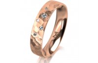 Ring 14 Karat Rotgold 4.5 mm diamantmatt 5 Brillanten G...