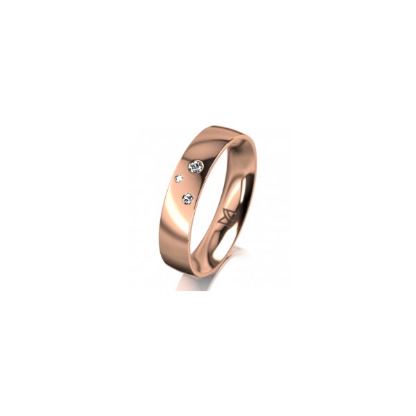 Ring 18 Karat Rotgold 4.5 mm poliert 3 Brillanten G vs Gesamt 0,035ct