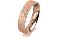 Ring 18 Karat Rotgold 4.5 mm kreismatt 4 Brillanten G vs...