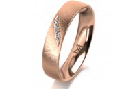 Ring 18 Karat Rotgold 4.5 mm sandmatt 4 Brillanten G vs...