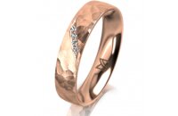 Ring 18 Karat Rotgold 4.5 mm diamantmatt 4 Brillanten G...