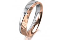 Ring 14 Karat Rot-/Weissgold 4.5 mm diamantmatt 1...