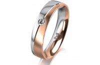 Ring 14 Karat Rot-/Weissgold 4.5 mm l&auml;ngsmatt 1...