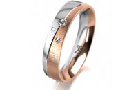 Ring 14 Karat Rot-/Weissgold 4.5 mm sandmatt 3 Brillanten...